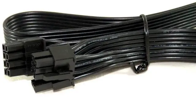 Alt view image 7 of 7 - JAENFONG  PCI-e 8Pin 6+2Pin, GPU Power Cable for Corsair RM1200e, RM1000e, RM8580e, RM750e Modular Powers, Black Flat Ribbon Cable