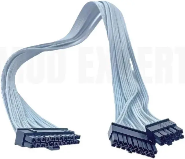 Alt view image 5 of 5 - JAENFONG White 18+10Pin to 24Pin ATX Motherboard Power Cable for Seasonic PRIME SnowSilent 750W Titanium/ 650W Platinum/ 550W Gold Power