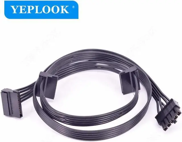 Alt view image 4 of 5 - JAENFONG 5Pin to 3 Port SATA Angled Hard Driver SSD Power Supply Cable For CoolerMaster GM Series G750M G650M G550M Semi-Modular