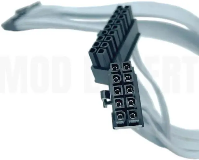 Alt view image 3 of 4 - JAENFONG White 18+10Pin to 24Pin Main Power Cable for Seasonic FOCUS GX 1000W 850W 750W ATX3.0 WHITE 80PLUS GOLD Modular Power 60CM 18AWG
