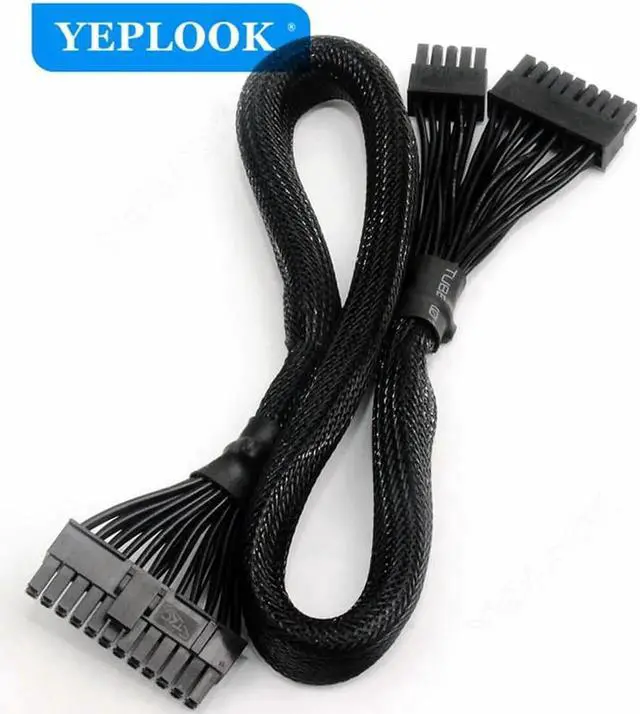 Alt view image 2 of 6 - JAENFONG 10Pin+18Pin to 24Pin 20+4P Main Power Supply Cable Sleeved For CoolerMaster V850 V1000 V1300 PLATINUM Full-Modular Power Supply