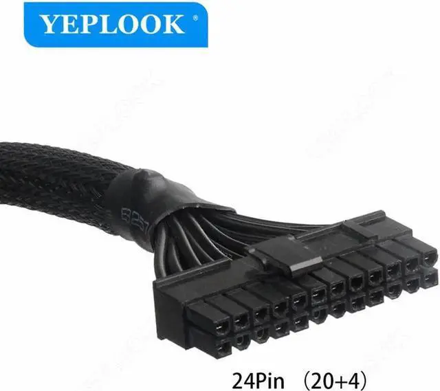 Alt view image 4 of 6 - JAENFONG 10Pin+18Pin to 24Pin 20+4P Main Power Supply Cable Sleeved For CoolerMaster V850 V1000 V1300 PLATINUM Full-Modular Power Supply