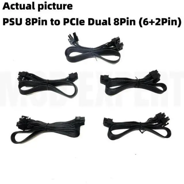 Alt view image 3 of 5 - JAENFONG For SEASONIC PRIME Platinum Dual 6+2Pin 8Pin PCIe VGA GPU Power Cable for PX-1600, PX-1300, PX-1200, PX-1000, PX-850 Modular PSU