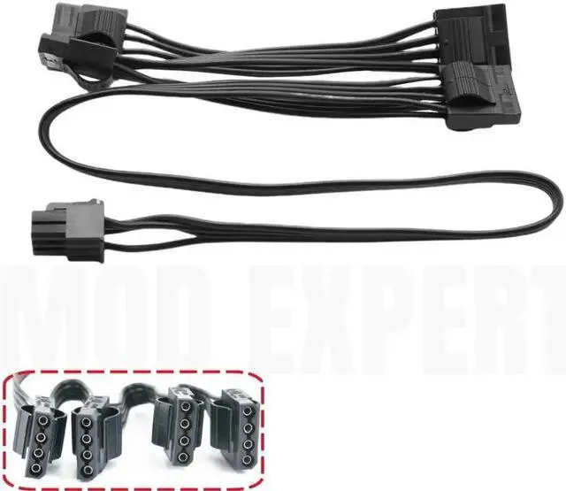 Alt view image 6 of 6 - JAENFONG Original Seasonic 4 Molex IDE 4Pin Straight Modular Power Cable for Seasonic PRIME GX-1300, GX-1000, GX-850, GX-750, GX-650 GOLD