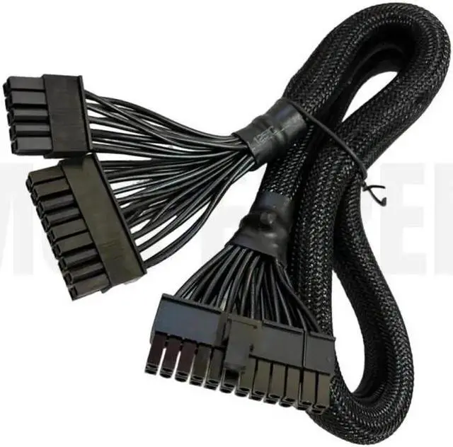 Alt view image 5 of 6 - JAENFONG Original Seasonic PRIME 1000/850/750/650 Titanium 18+10Pin to 24Pin 20+4Pin ATX Main Power Supply Modular Cable Sleeved Net 60CM