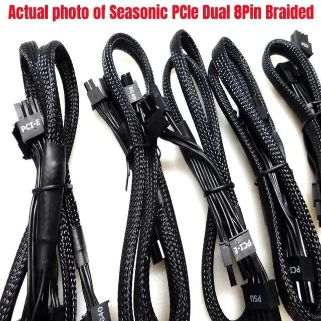 Alt view image 3 of 5 - JAENFONG Original Seasonic CORE Modular GC PSU 8Pin to 2x8Pin 6+2Pin PCIe VGA GPU Power Cable Braided for SSR-650LC, SSR-550LC, SSR-500LC