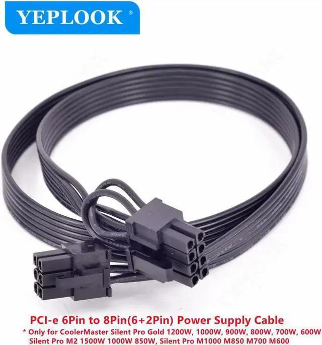 Main image of JAENFONG PCIe 6Pin to 8Pin GPU Cable 60CM for CoolerMaster Silent Pro Gold 1200W 900W 800W 700W M2 1500W 1000W 850W M1000 M850 M700 M600