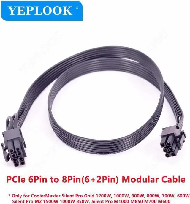 Alt view image 3 of 4 - JAENFONG PCIe 6Pin to 8Pin GPU Cable 60CM for CoolerMaster Silent Pro Gold 1200W 900W 800W 700W M2 1500W 1000W 850W M1000 M850 M700 M600