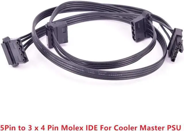 Alt view image 3 of 3 - JAENFONG 5Pin to 3 IDE 4Pin Angled Molex Power Supply Cable for Cooler Master MWE Gold 550 650 750 V550 V650 V700 V850 Platinum Silent Pro Gold 1200W M1000 M850 M700 M600 1000W 850W Hybrid PSU Modular