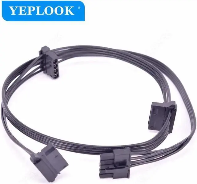 Main image of JAENFONG 5Pin to 3x Molex 4Pin IDE Angled Cooling Fan Cable For Cooler Master V Series Gold Fully Modular V550 V650 V750 V850 V1000 V1300