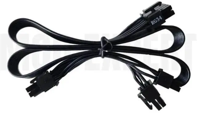 Alt view image 5 of 6 - JAENFONG Original PCIe Dual 8Pin VGA GPU Power Cable Flat 18AWG for SEASONIC M12II EVO 520W, 620W, 750W, 850W 80+ Bronze Full Modular PSU