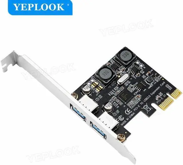 Alt view image 2 of 5 - JAENFONG PCI-E 2 Port USB3.0 Expansion Card High Speed 5Gbps Adapter Card PCIe USB3.0 Converter 4A Self-powered VIA Chipset with Bracket