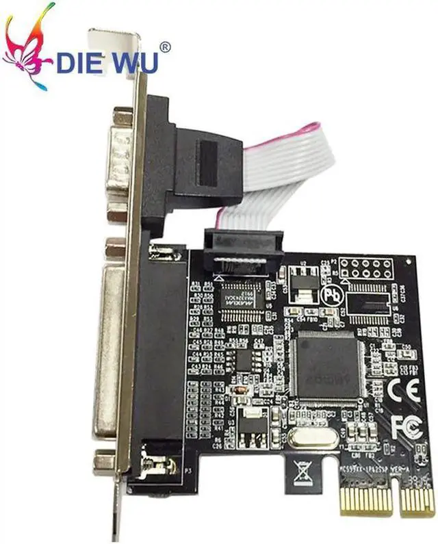 Alt view image 5 of 5 - JAENFONG PCI Express single Serial single Parallel Port Expansion Card I/O card PCIe riser card TXB069
