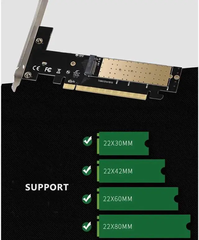 Alt view image 3 of 5 - JAENFONG M2 Riser card PCIe X16 to M.2 SDD NVME Expansion card high speed Computer Expansion Cards M2
