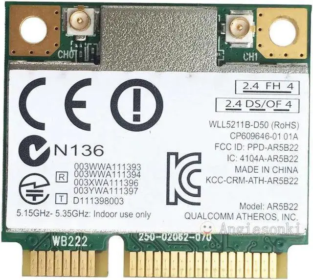 Alt view image 3 of 4 - JAENFONG Atheros AR9462 AR5B22 Mini PCI-E 802.11N WIFI WLAN CARD Bluetooth 4.0 2.4 & 5Ghz