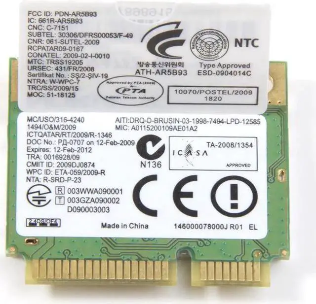 Alt view image 5 of 7 - JAENFONG Atheros AR5B93 Mini PCI-E 300Mbps Wireless Wifi Network BGN Half Size Wlan Card