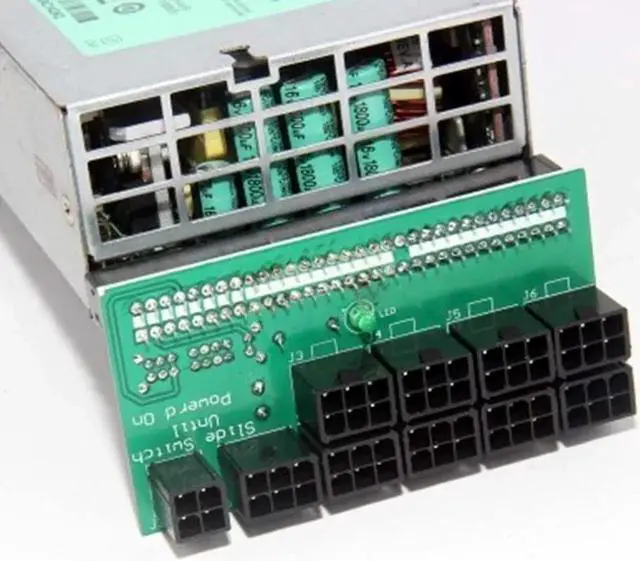 Alt view image 6 of 7 - JAENFONG Ethereum ETH ZEC Mining Server Power Supply 12V GPU/PSU Breakout Board With 9pcs 18AWG 50cm PCI-E 6 Pin To 6+2 Pin Cables Power Adapter