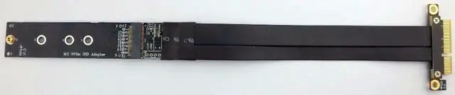 Alt view image 5 of 6 - JAENFONG Riser PCIe 4x Extension Cable M2 M.2 NVMe SSD to PCIe x4 adapter cards Riser CARD support PCI-E 3.0 x4 Full Speed R24SF 10CM