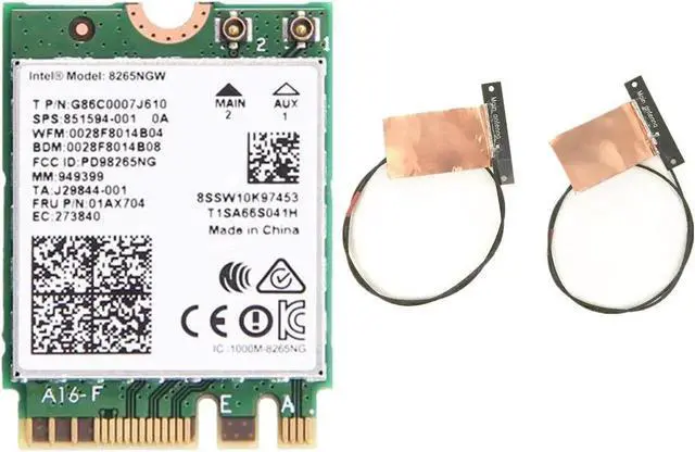 Main image of JAENFONG Dual Band Antennas+ Intel Wireless-AC 8265NGW NGFF 867M Wifi Bluetooth 4.2 Card