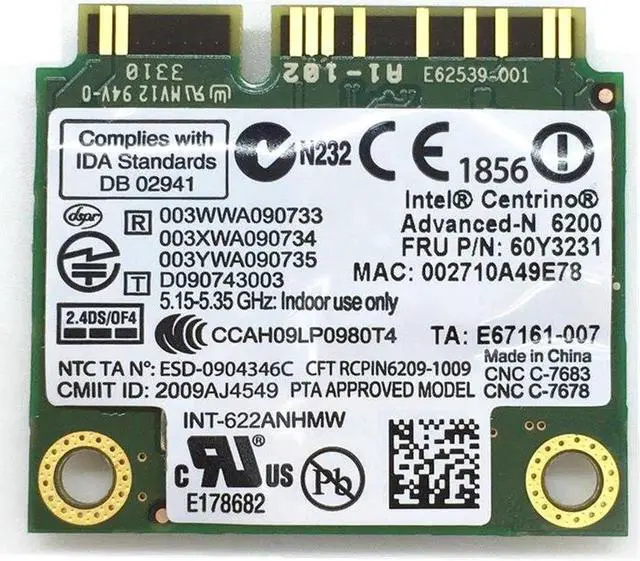 Alt view image 4 of 4 - JAENFONG Wifi card 300Mbps Intel 6200 622ANHMW 572509-001 60Y3231 T410 T410i T510 T510i W510 T410s X201 X201i X201s