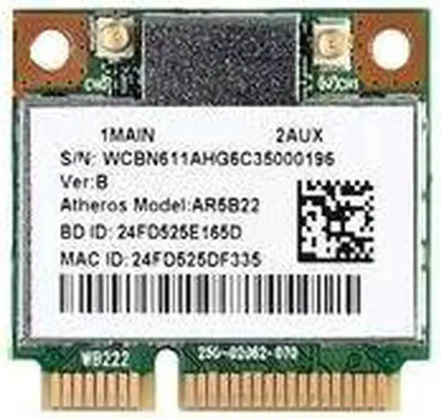 Main image of JAENFONG Atheros AR5B22 802.11abgn WIFI WLAN Bluetooth 4.0 Half MINI Card 6235