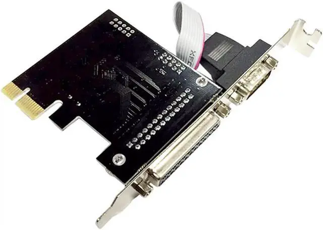 Alt view image 2 of 6 - JAENFONG PCI express 1 Serial and 1 parallel port Expression Card RS232 Printer port PCIe PCI-e riser Card