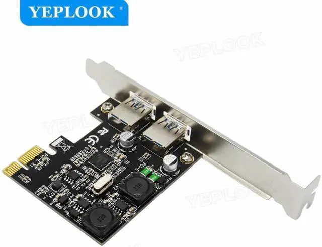Alt view image 2 of 5 - JAENFONG USB 3.0 PCI-E Expansion Card External 2 Port USB3.0 PCIe Card with 2 Power Modules 4A Current 5Gbps NEC720202 Chip for Desktop