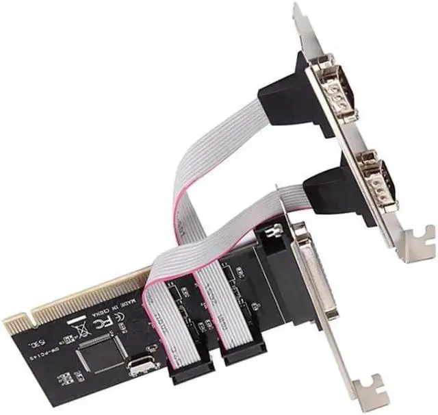 Alt view image 2 of 5 - JAENFONG PCI 2 serial 1 parallel port Expansion card with TX382A card adapter