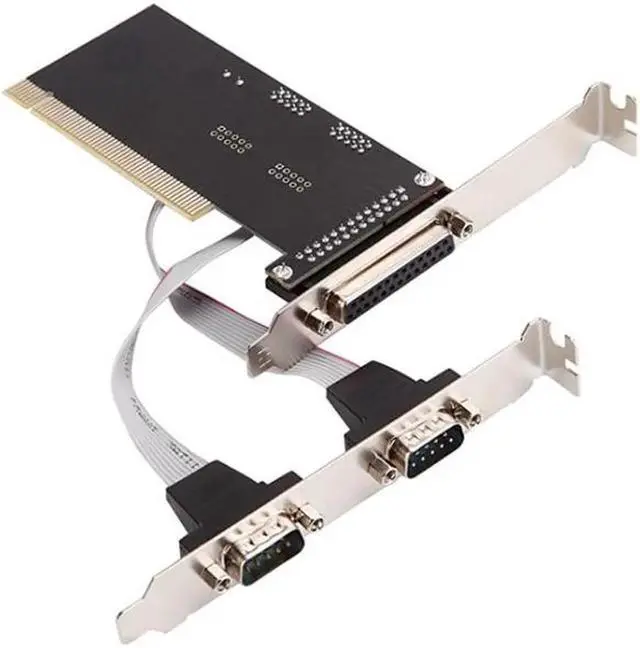 Alt view image 5 of 5 - JAENFONG PCI 2 serial 1 parallel port Expansion card with TX382A card adapter