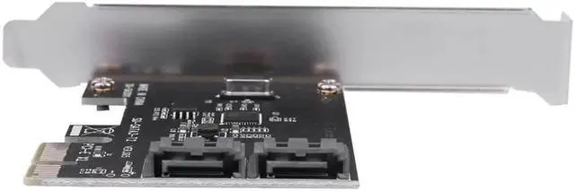 Alt view image 4 of 5 - JAENFONG Mining Card High Speed PCIe PCI Express to 6G SATA3.0 2 Port SATA III 6G Controller Expansion Card Adapter With High/Low Profile Bracket