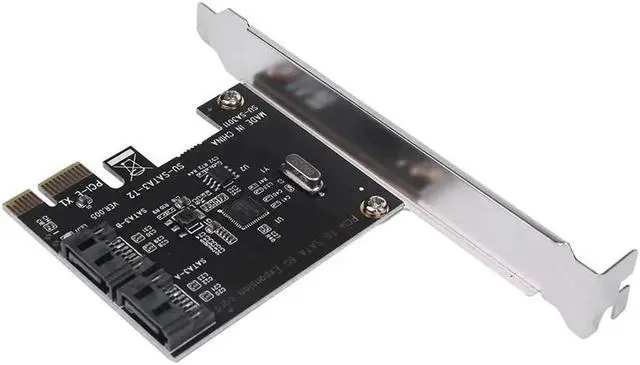 Alt view image 3 of 5 - JAENFONG Mining Card High Speed PCIe PCI Express to 6G SATA3.0 2 Port SATA III 6G Controller Expansion Card Adapter With High/Low Profile Bracket