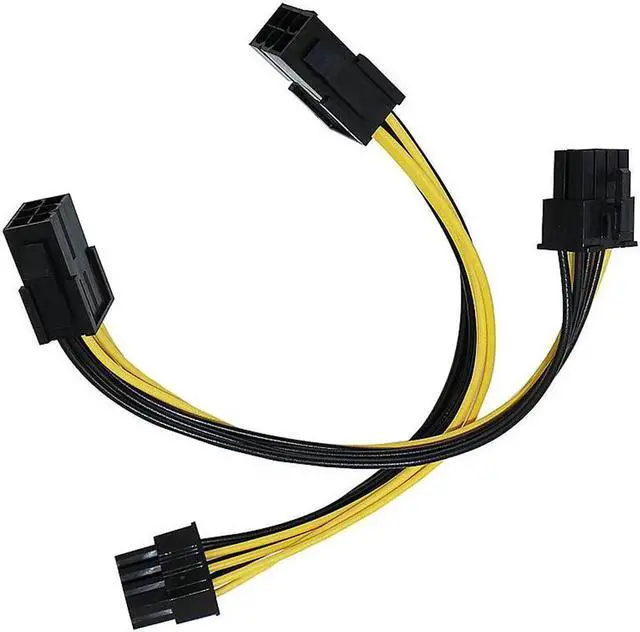 Alt view image 4 of 4 - JAENFONG 2PCS 6 Pin Feamle To 8 Pin Male PCI Express Power Converter Cable CPU Video Graphics Card 6Pin To 8Pin PCIE Power Cable 20cm