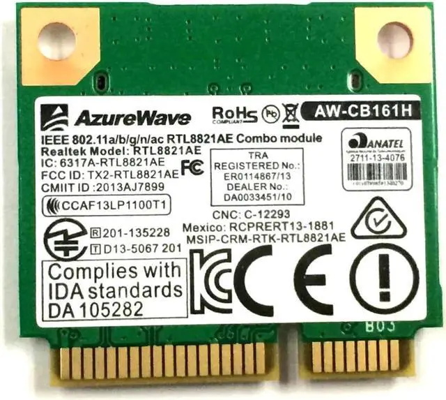 Alt view image 2 of 2 - JAENFONG Azurewave Realtek RTL8821AE 802.11AC 433Mbps WiFi Bluetooth 4.0 Combo Wlan Adapter half Mini PCI-e bluetooth Wireless wifi card
