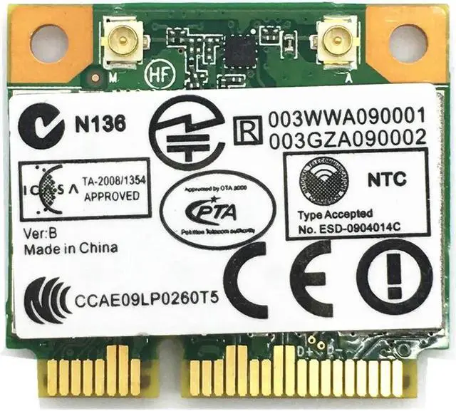 Alt view image 3 of 4 - JAENFONG Atheros AR5B195 AW-NB037H MINI PCI-E Wifi 150Mbps + Buletooth 3.0 Card