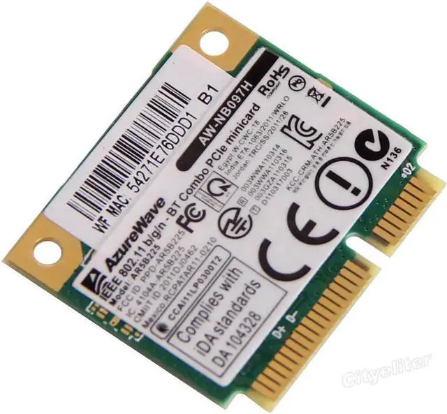 Alt view image 5 of 5 - JAENFONG 150Mbps Atheros AR5B225 Bluetooth 4.0 WiFi Wireless Mini PCI-E Card