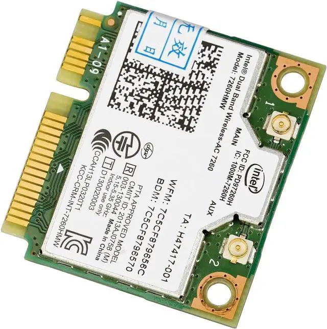 Alt view image 3 of 6 - JAENFONG Wireless 802.11 AC 7260HMW Dual Band WiFi Bluetooth 4.0 Half Mini PCI-e Card