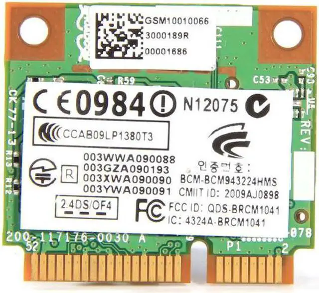 Main image of JAENFONG 300Mbps Broadcom BCM43224 BCM943224HMS ABGN Dual Band Wireless Wifi PCI-E Card