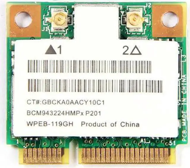 Alt view image 4 of 4 - JAENFONG 300Mbps Broadcom BCM43224 BCM943224HMS ABGN Dual Band Wireless Wifi PCI-E Card