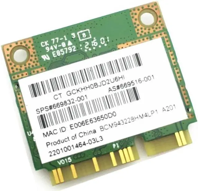 Alt view image 4 of 4 - JAENFONG BCM943228HM4L BCM43228 300Mbps 2.4G/5GHZ 802.11 a/b/g/n half Mini PCI-E Wireless card for 8470P 8570W 2570P