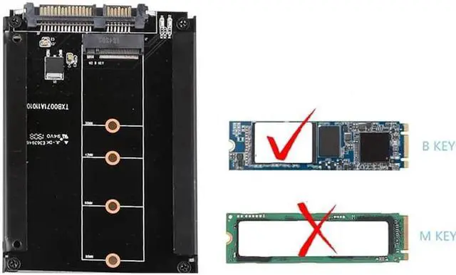 Alt view image 4 of 6 - JAENFONG M.2 NGFF SSD To 2.5 SATA 22Pin 6Gbps/s Expansion Adapter Card With Enclosure Socket M2 NGFF Adapter