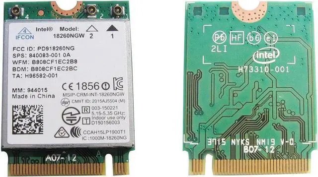 Alt view image 3 of 3 - JAENFONG 867Mbps Wifi + Bluetooth Intel Tri-band wireless-AC 18260 18260NGW M.2 NGFF Card