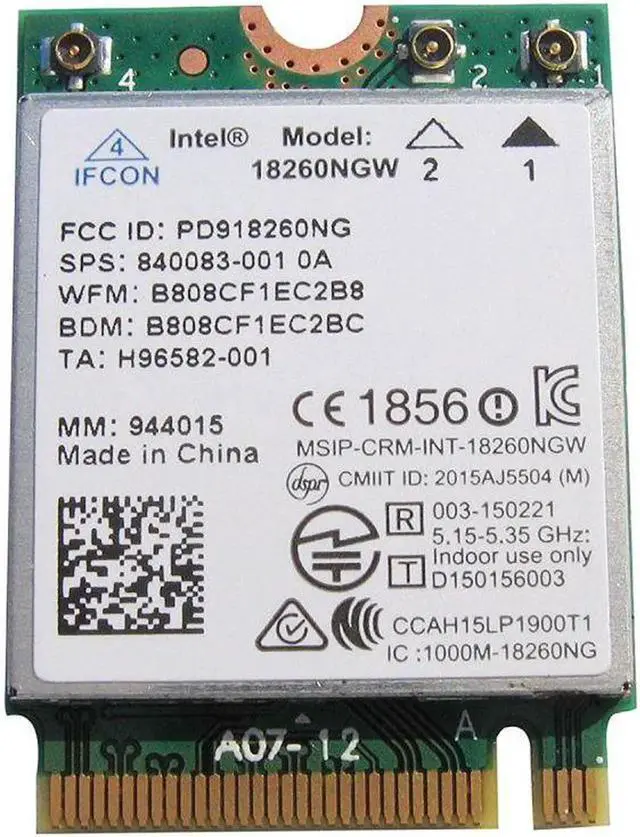 Main image of JAENFONG 867Mbps Wifi + Bluetooth Intel Tri-band wireless-AC 18260 18260NGW M.2 NGFF Card