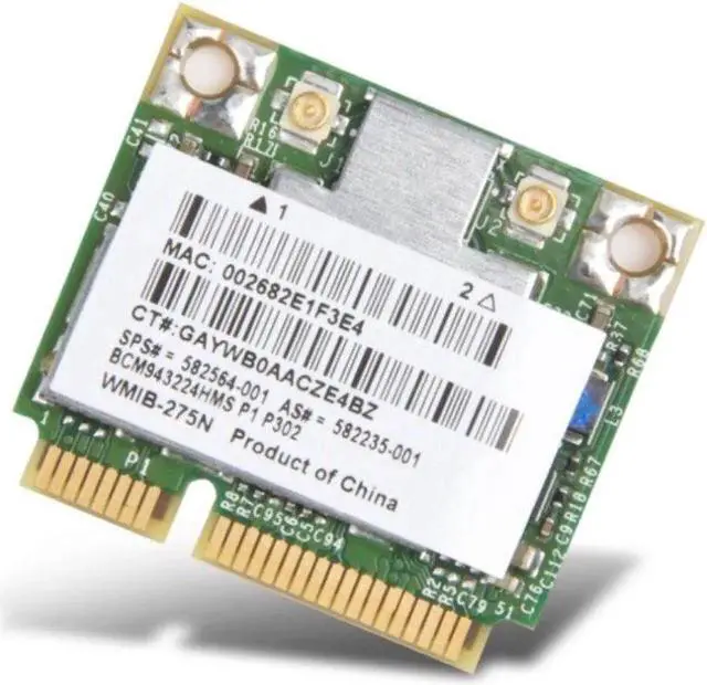 Main image of JAENFONG Wireless Adapter Card for BCM943224HMS BCM43224 BCM943224 801.11n Half WLAN HP 582564-001 for 4321s 6550b 2560p 8560p 4510s