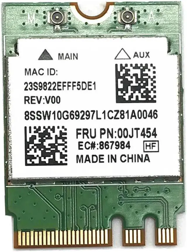 Main image of JAENFONG RTL8821AE 802.11ac 433Mbps Bluetooth 4.0 NGFF M.2 WLAN WiFi Adapter Card 00JT454 for Lenovo M600 M700 S500