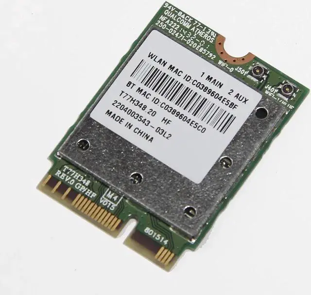 Alt view image 3 of 4 - JAENFONG Atheros QCNFA222 AR5BWB222 802.11a/b/g/n 300Mbps 2.4/5GHz BT4.0 WIFI WLAN Card