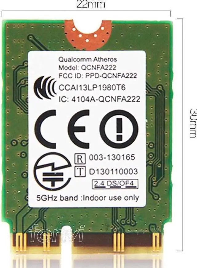 Main image of JAENFONG Atheros QCNFA222 AR5BWB222 802.11a/b/g/n 300Mbps 2.4/5GHz BT4.0 WIFI WLAN Card