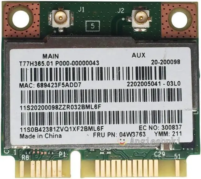 Alt view image 3 of 3 - JAENFONG Thinkpad E430 E431 E435 E530 U310 04W3764 WiFi+Bluetooth 4.0 Wifi Card 2.4/5GHZ