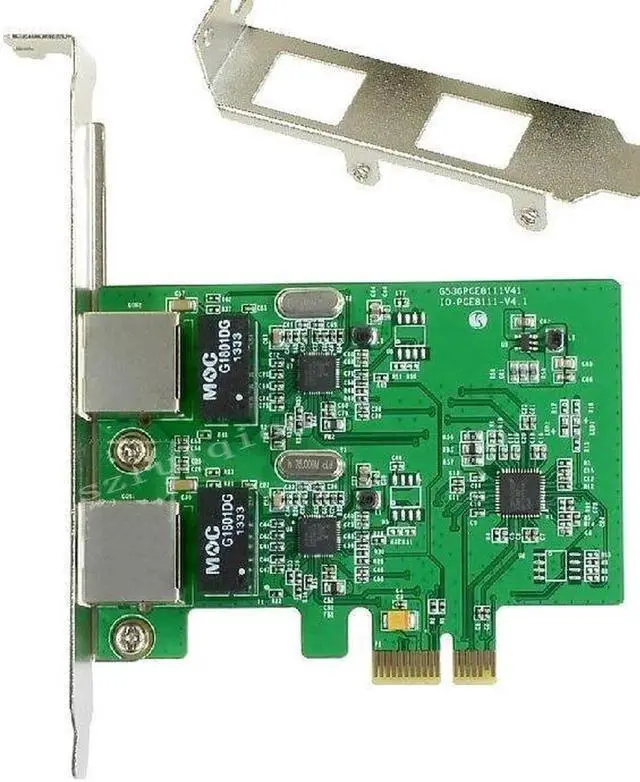 Alt view image 3 of 5 - JAENFONG PCI-Express Dual 1000Mbps Ethernet Controller PCIe Gigabit RTL8111E Card