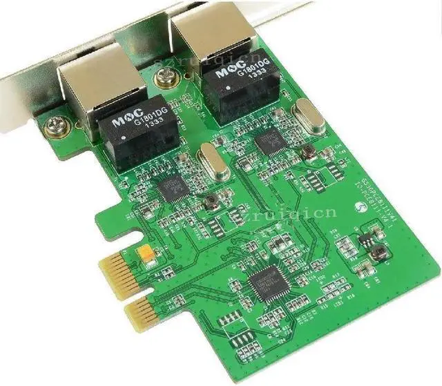 Alt view image 2 of 5 - JAENFONG PCI-Express Dual 1000Mbps Ethernet Controller PCIe Gigabit RTL8111E Card