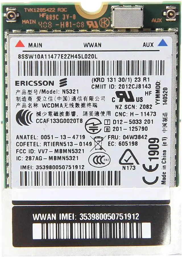 Alt view image 4 of 5 - JAENFONG Ericsson N5321GW Wireless 3G WWAN NGFF Card For IBM X230s X240 W540 FRU 04W3842